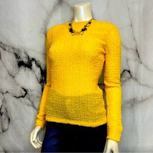 Victoria Beckham yellow textured blouse super stretchy light as feather